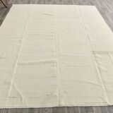 8x10 Cream & Beige Handmade Wool Vintage Rug, 248x301Cm