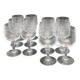 Chiseled crystal wine glasses with flower motif