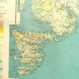 Carte vintage Islande Groenland Canada 1968