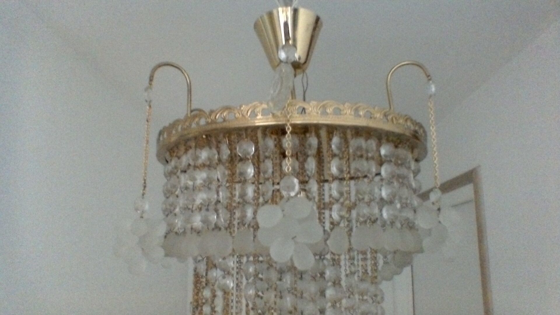 Bohemian glass chandelier vintage