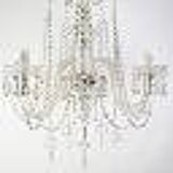 Prism chandelier - Five glass arms - Electric - c. 1890