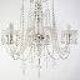 Prism chandelier - Five glass arms - Electric - c. 1890