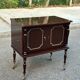 Vintage mahogany & gold rolling accent table (TV / bar / hi-fi furniture)