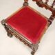Antique baroque chairs, velvet seat, Italy 20th century.