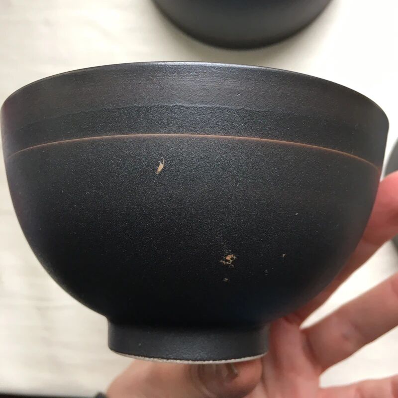 4 Bols en grès japonais émaillé turquoise Neufs
