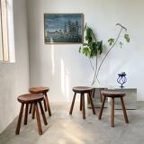 4 hammered brutalist stools