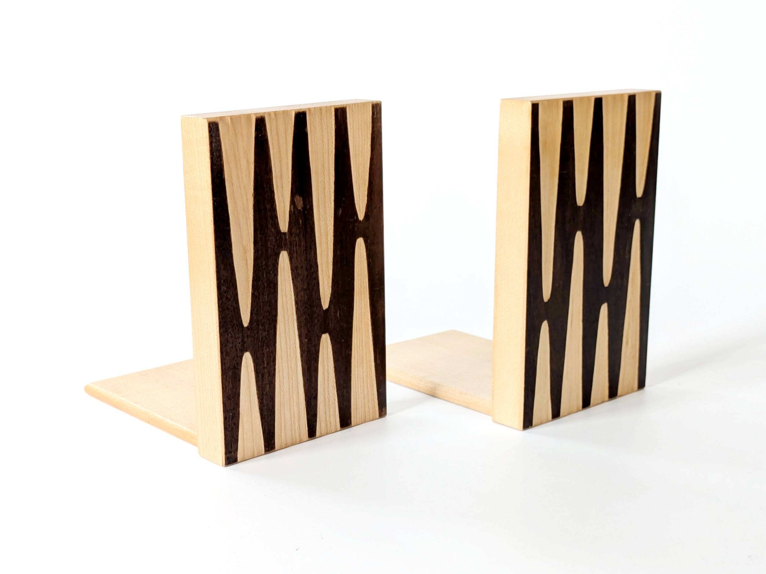 Pair of wooden bookends, Bauhaus style, 1950s