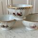 Trio de bols à fleurs en porcelaine années 50