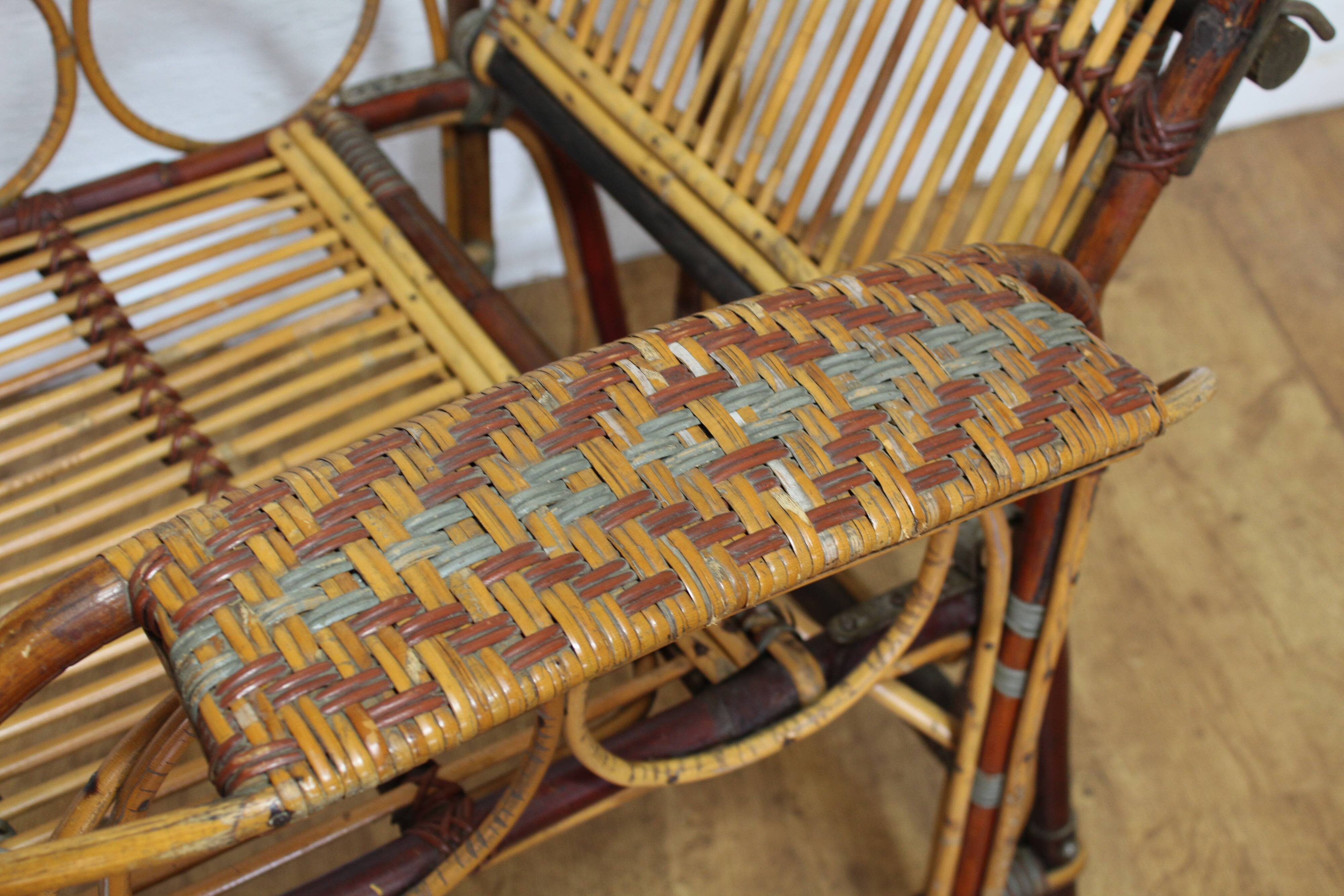 Fauteuil relax en rotin, Bauhaus 1930