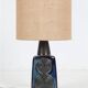 Big "1097" ceramic table lamp by Einar Johansen for Søholm with jute shade, mid-century Danish modern design, 1960s/1970s