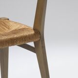 Pair of straw chairs, geneviève pons, 1950s