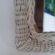 Rectangular mirror in vintage woven wicker rattan