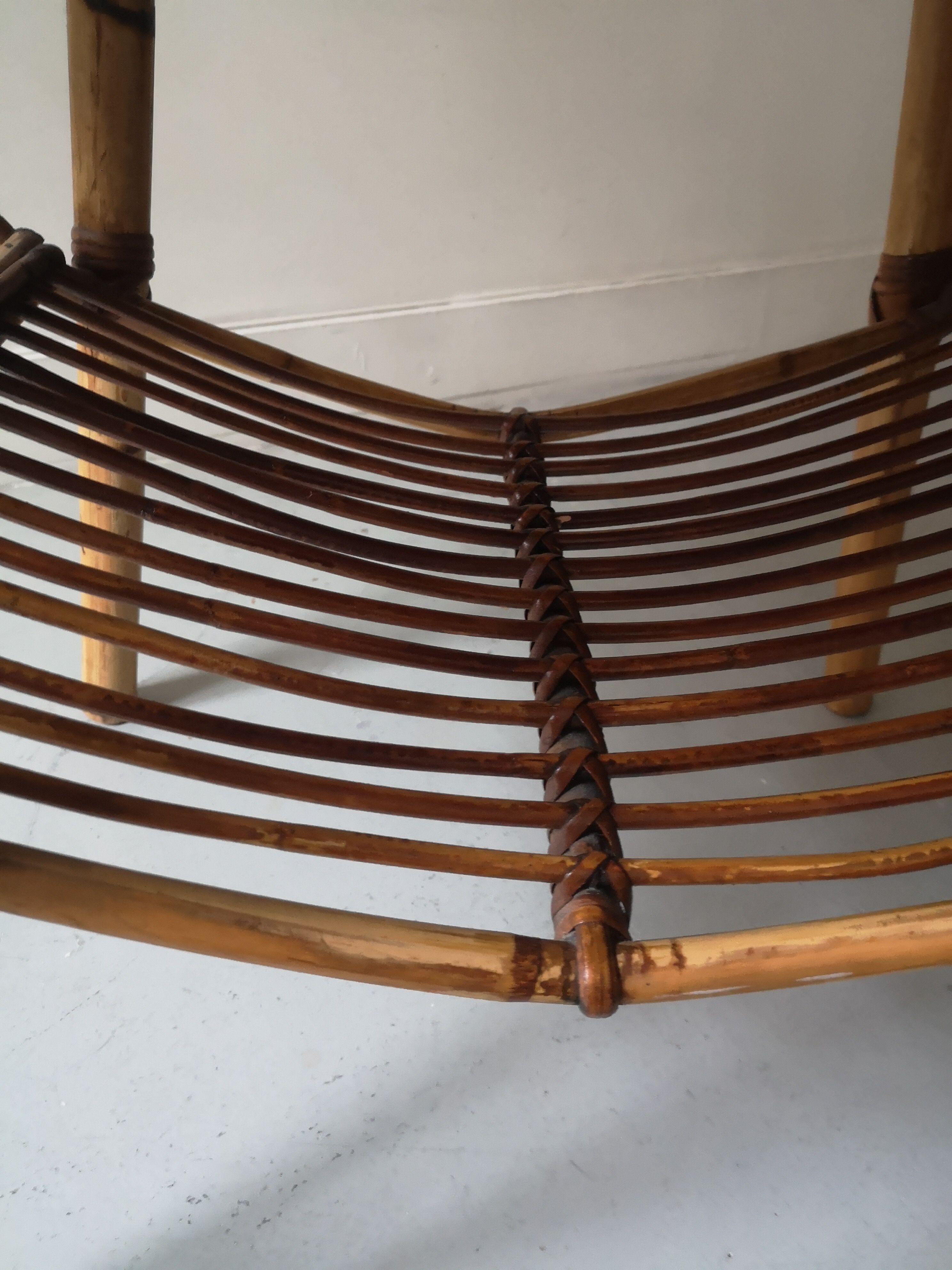 Rattan coffee table called lemon, vintage 1950