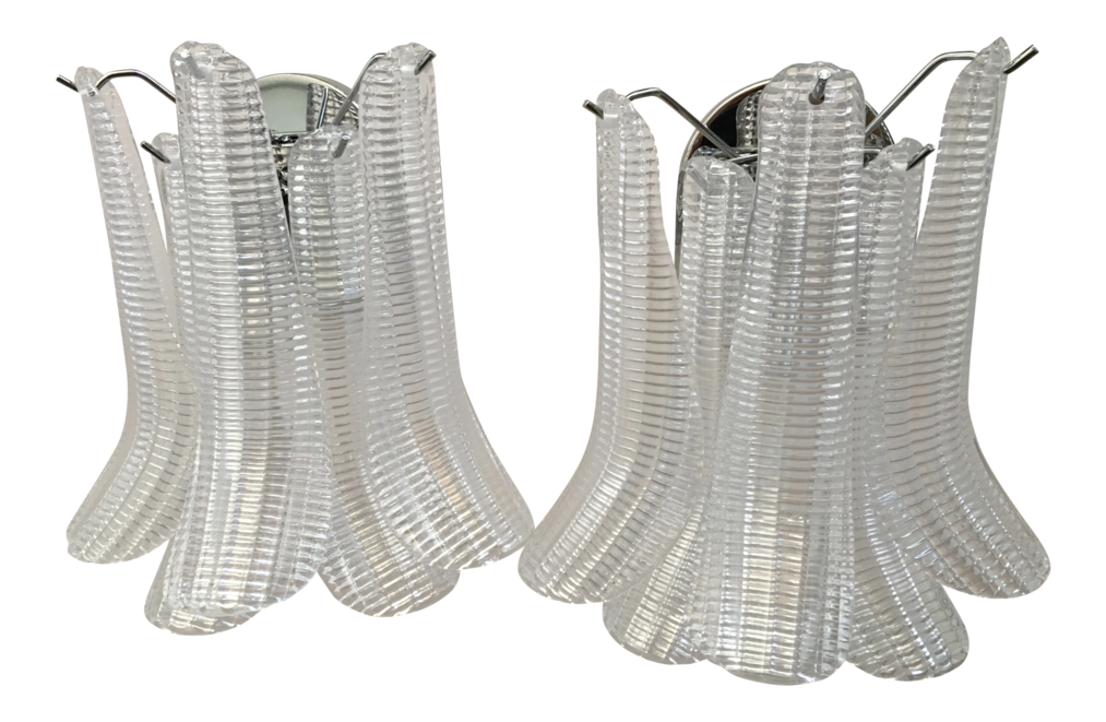 Chandelier white and transparent saddle mazzega