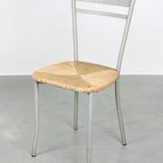 Vintage italian straw and metal chair