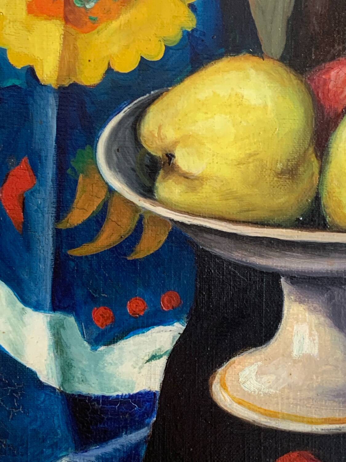 Oil on Canvas Still Life Gabriel Jutteau Vintage 1958