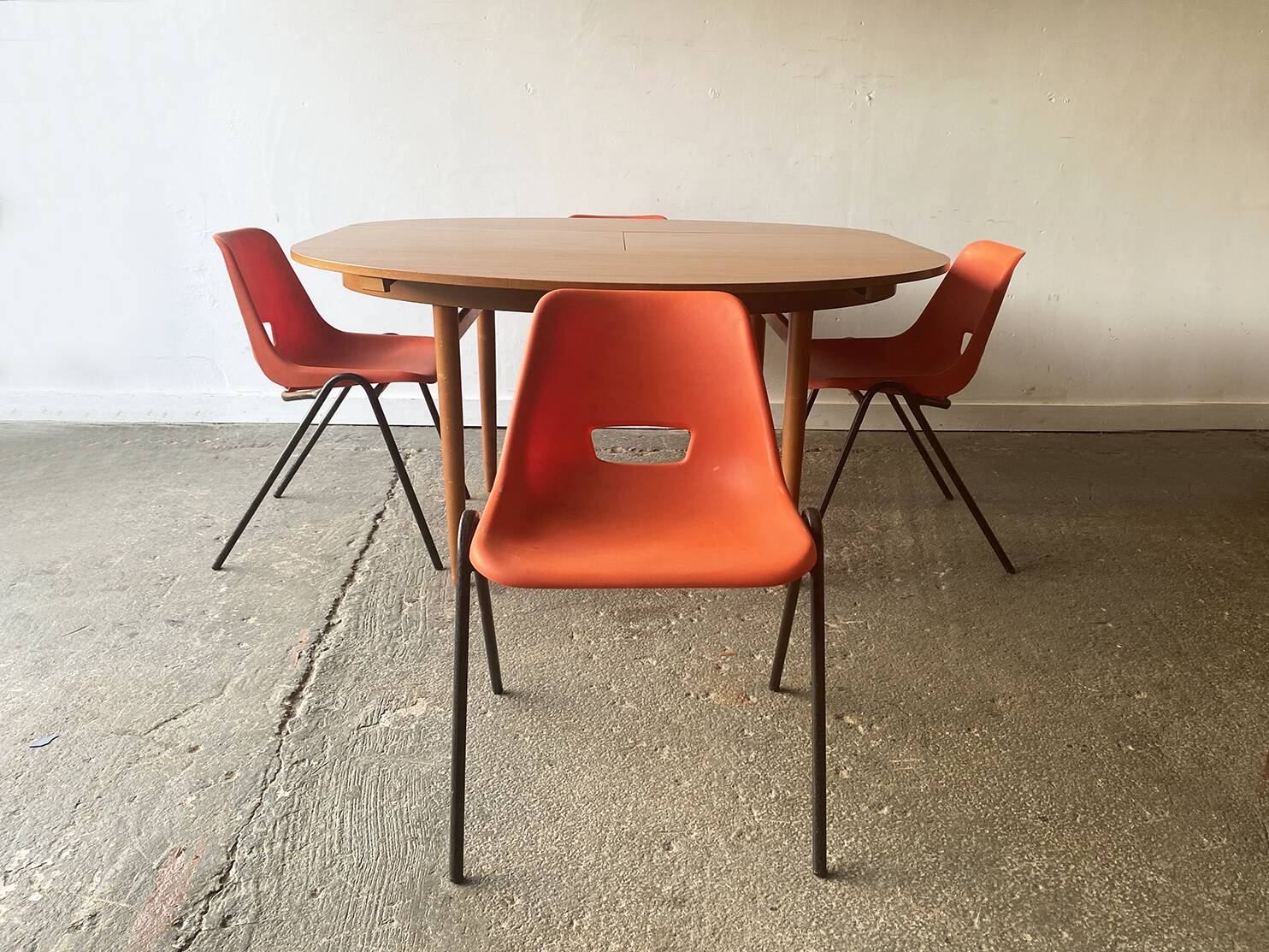 1960s Mid-Century modern dining set by Schreiber Furniture and AB tubular Products