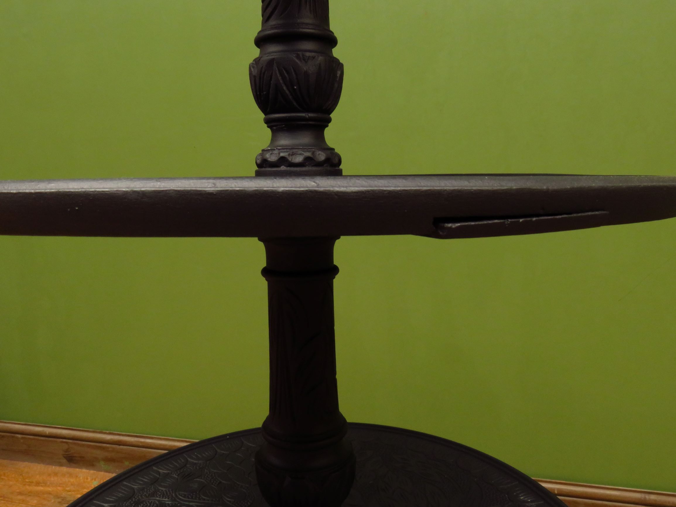 Antique black painted tiered stand