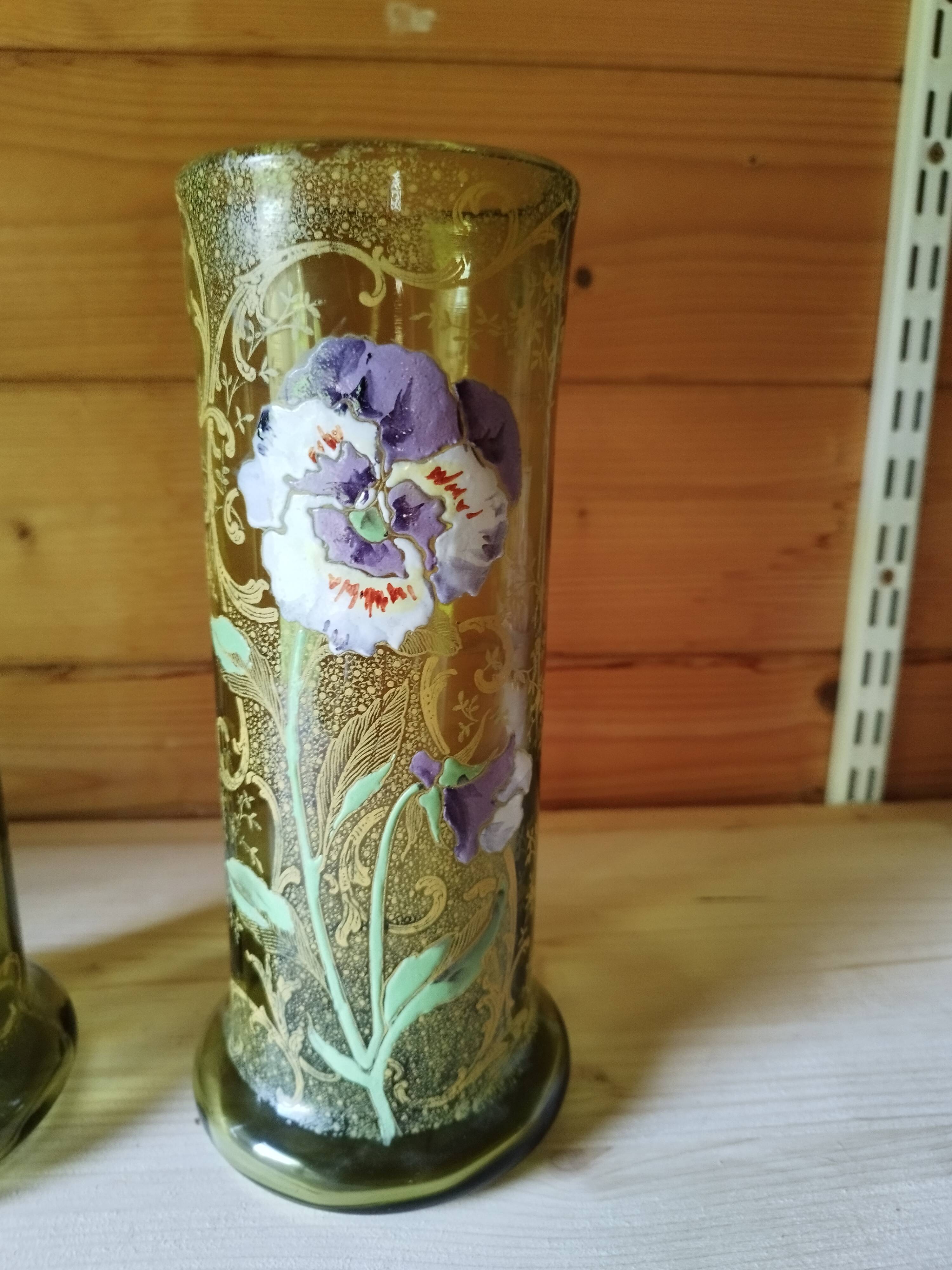 Lot of enameled vases