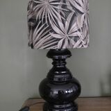 Turned wood lamp