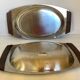 Duo of Scandinavian teak wood metal dishes