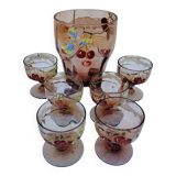 Cerise service with Legras brandy, Art Nouveau, Montjoye