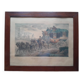 Lithographie "Le départ de la diligence"