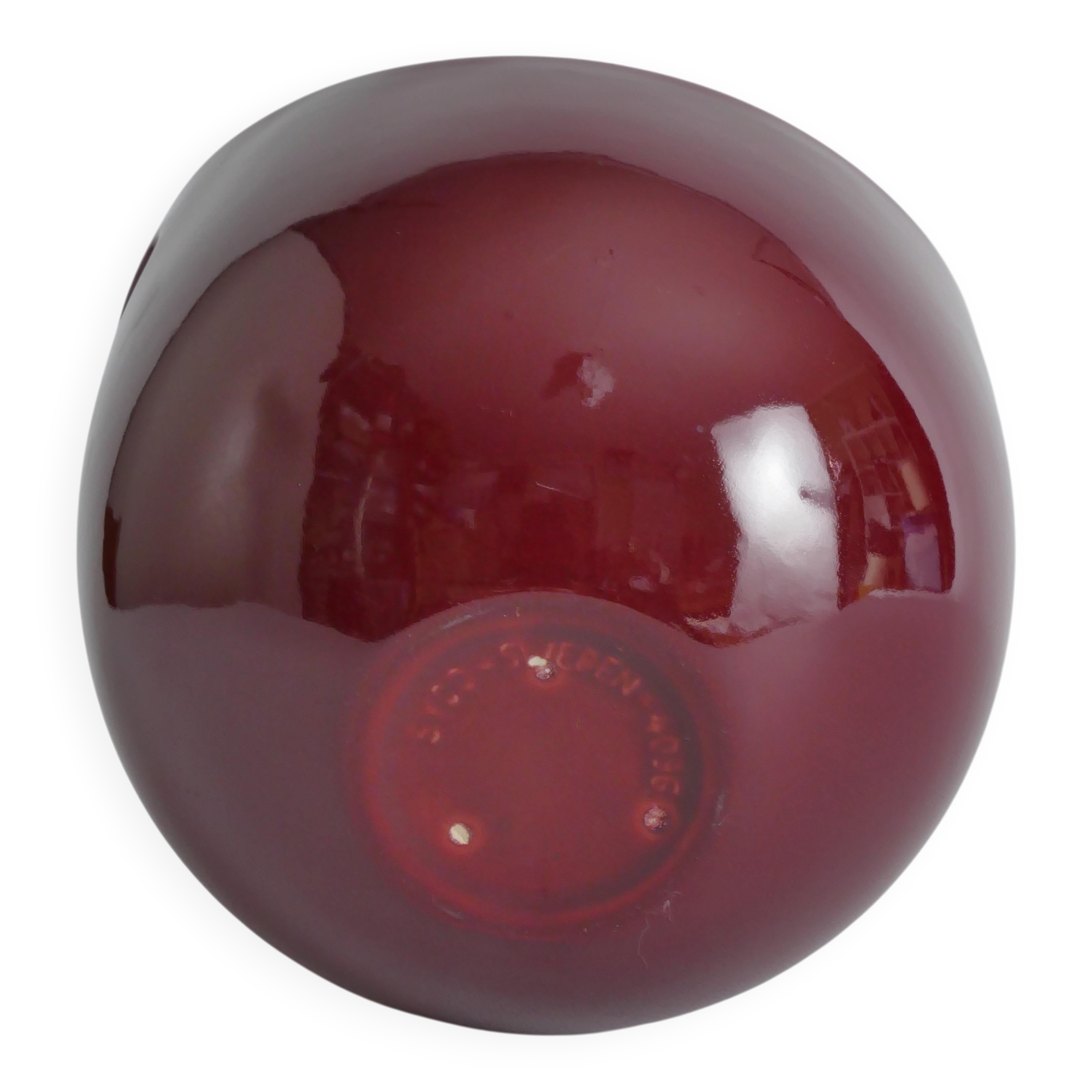 Scandinavian Modern Merlot Red Stoneware Bowl by SYCO, Sweden, 1950s