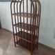 Vintage library 4 levels - wood, bamboo and rattan - retro 80s