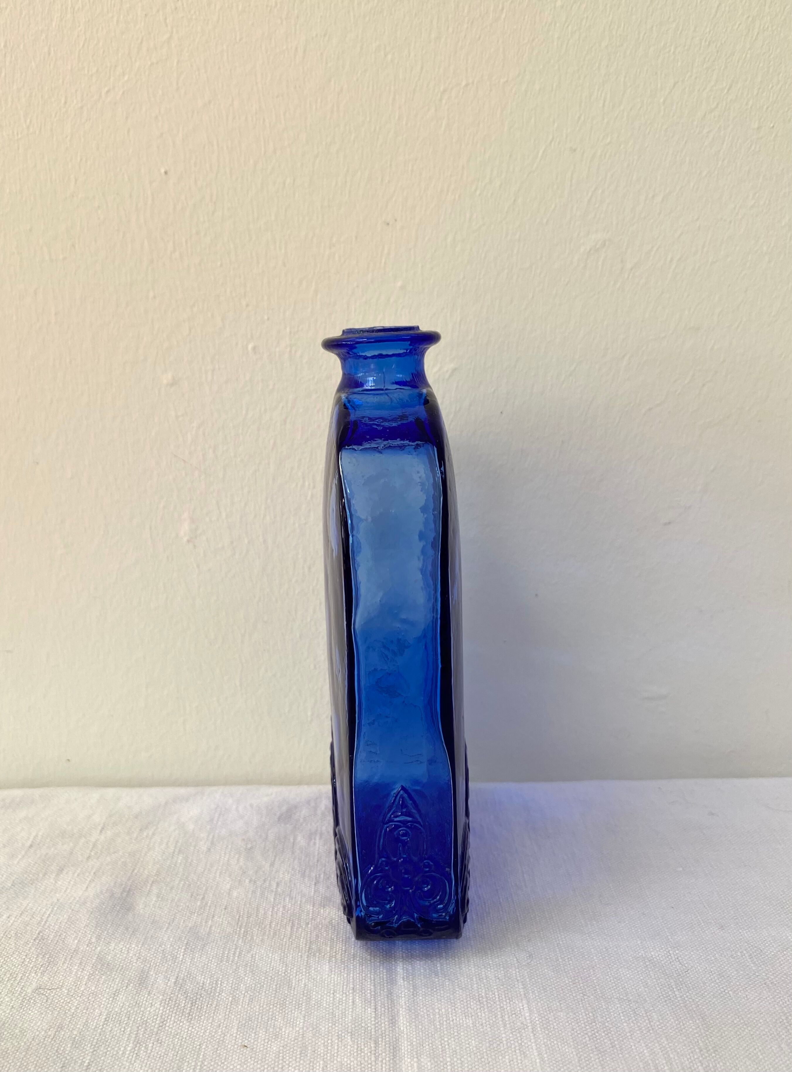 Cobalt blue glass apothecary bottle