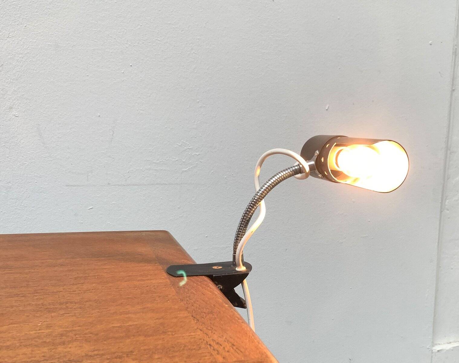 Mid-century minimalist clamp table lamp, 1960s