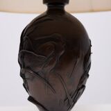 Bronze Lamp stand vase Depicting Cranes and Bamboo Meiji period