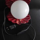 Burgundy ceramic shell lamp