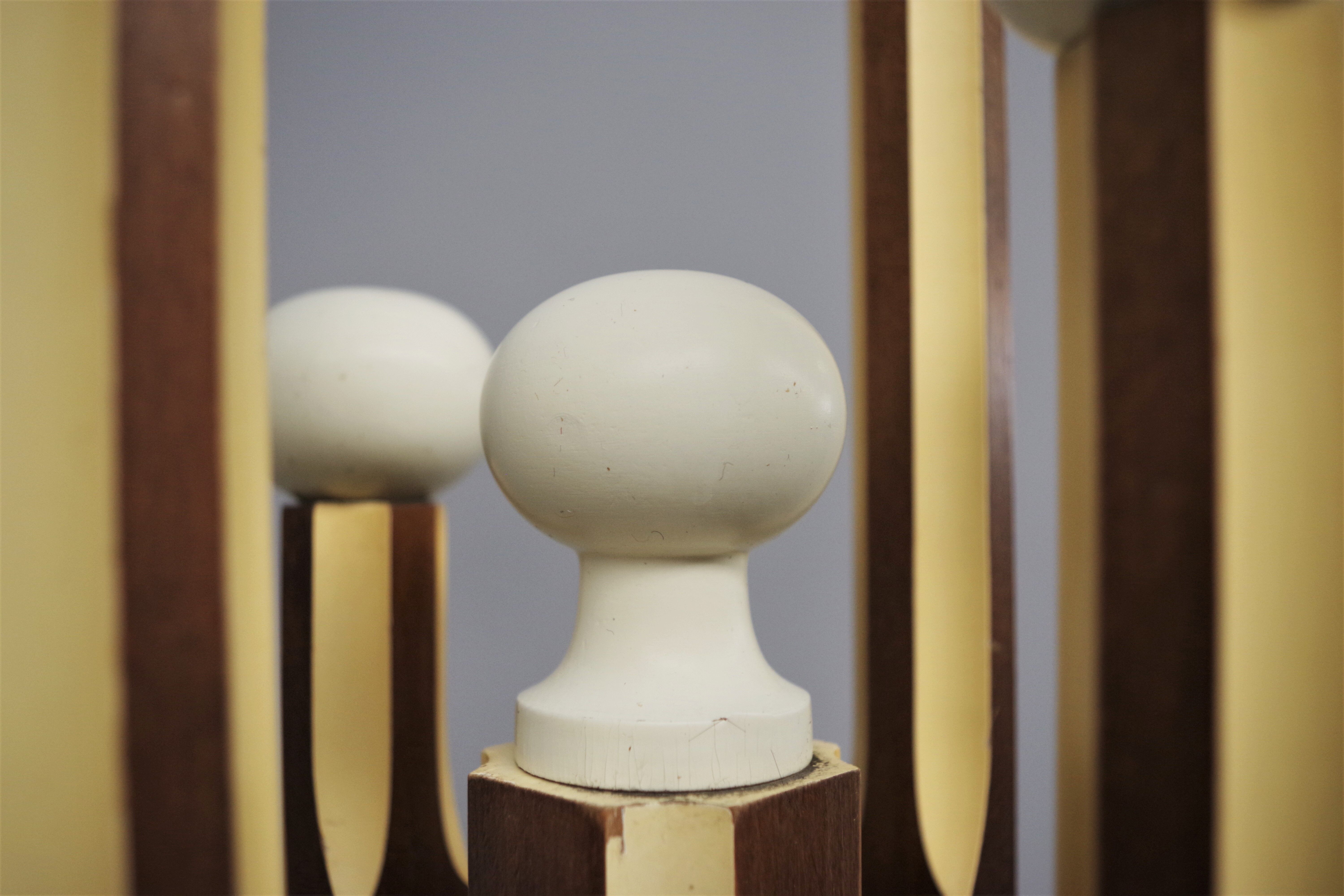 Wooden column coat rack  1965