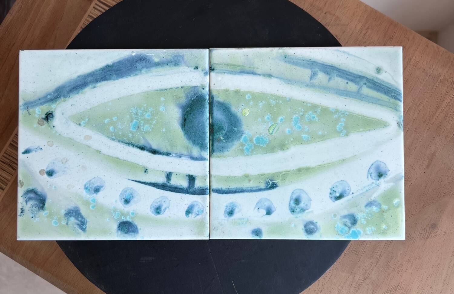 Gilliot ceramic tiles with abstract eye pattern, Belgium 1960