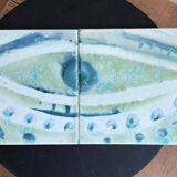 Gilliot ceramic tiles with abstract eye pattern, Belgium 1960