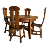 brutalist oak dining room by De Puydt
