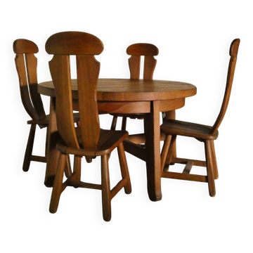 brutalist oak dining room by De Puydt
