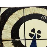 Vintage plant table small side table with rosewood tiles