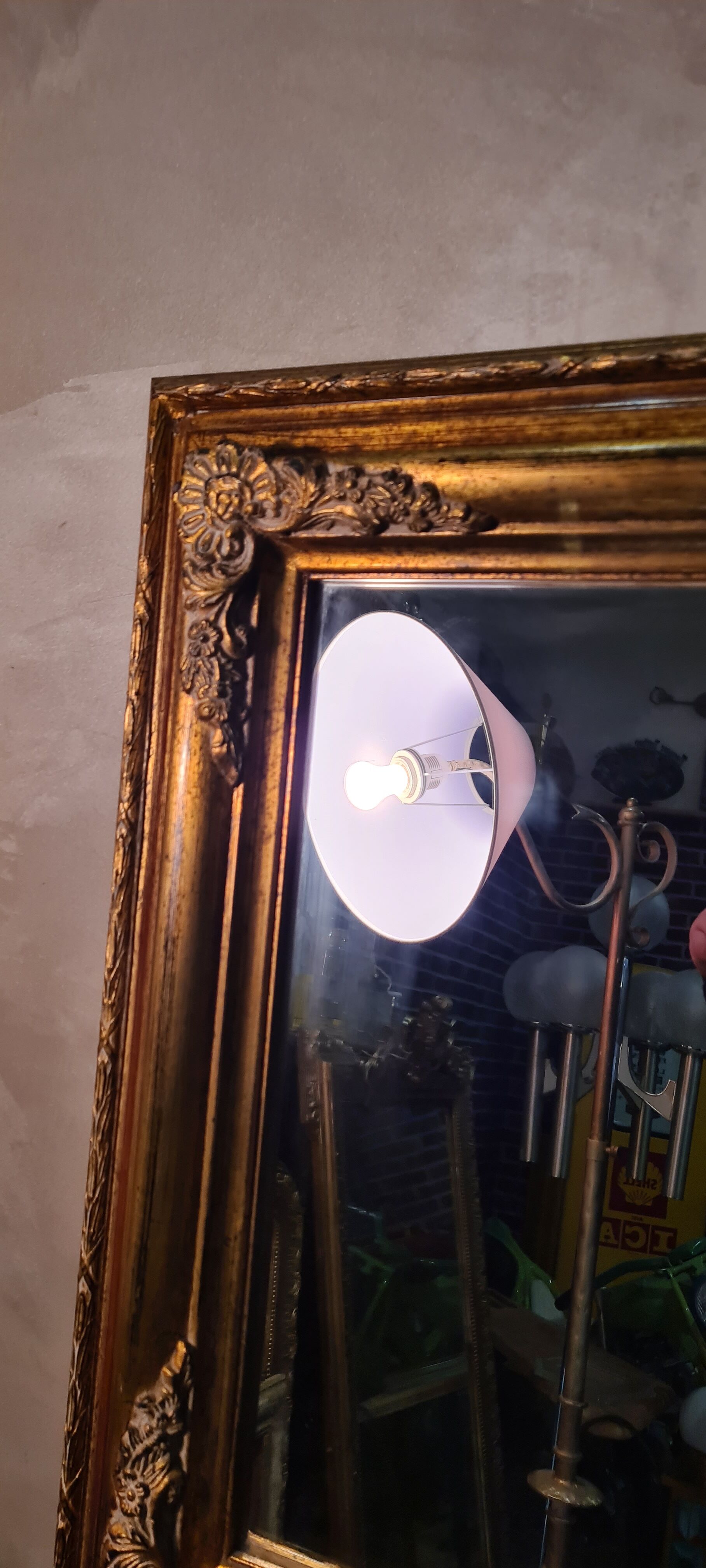 Mirror wood patina gold 58x70