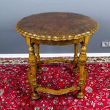 French round side table in burr walnut, 1920s