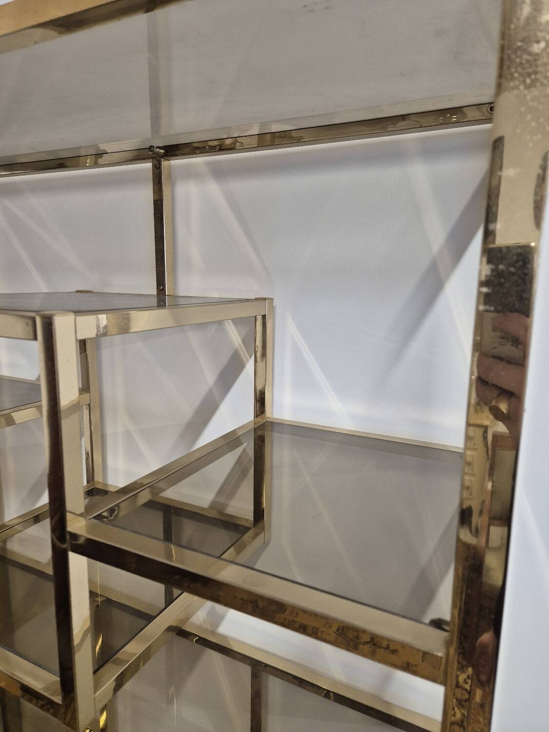 Vintage 1970s golden designer shelf