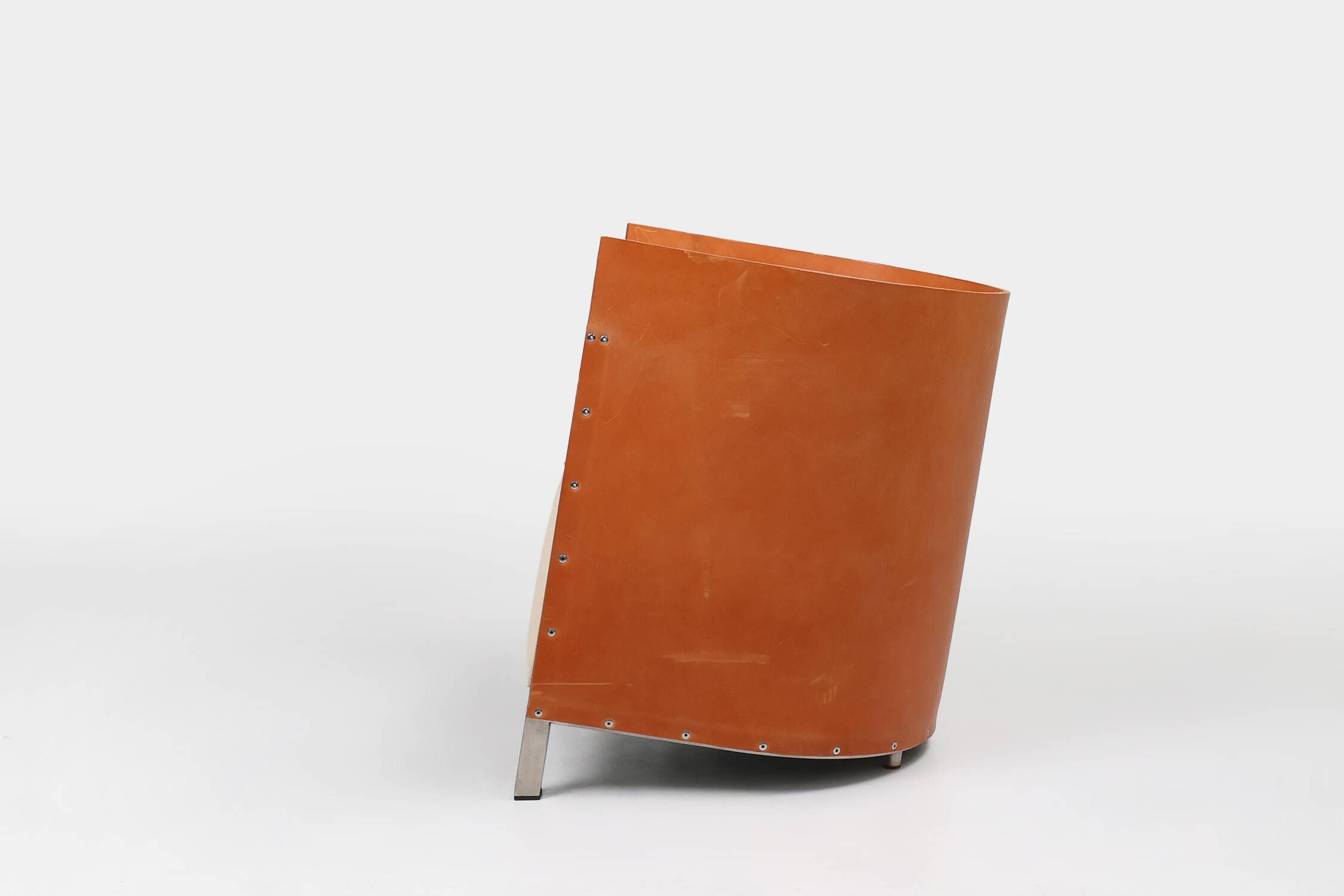 Maarten van Severen S88 easy chair in saddle leather and steel, Belgium 198
