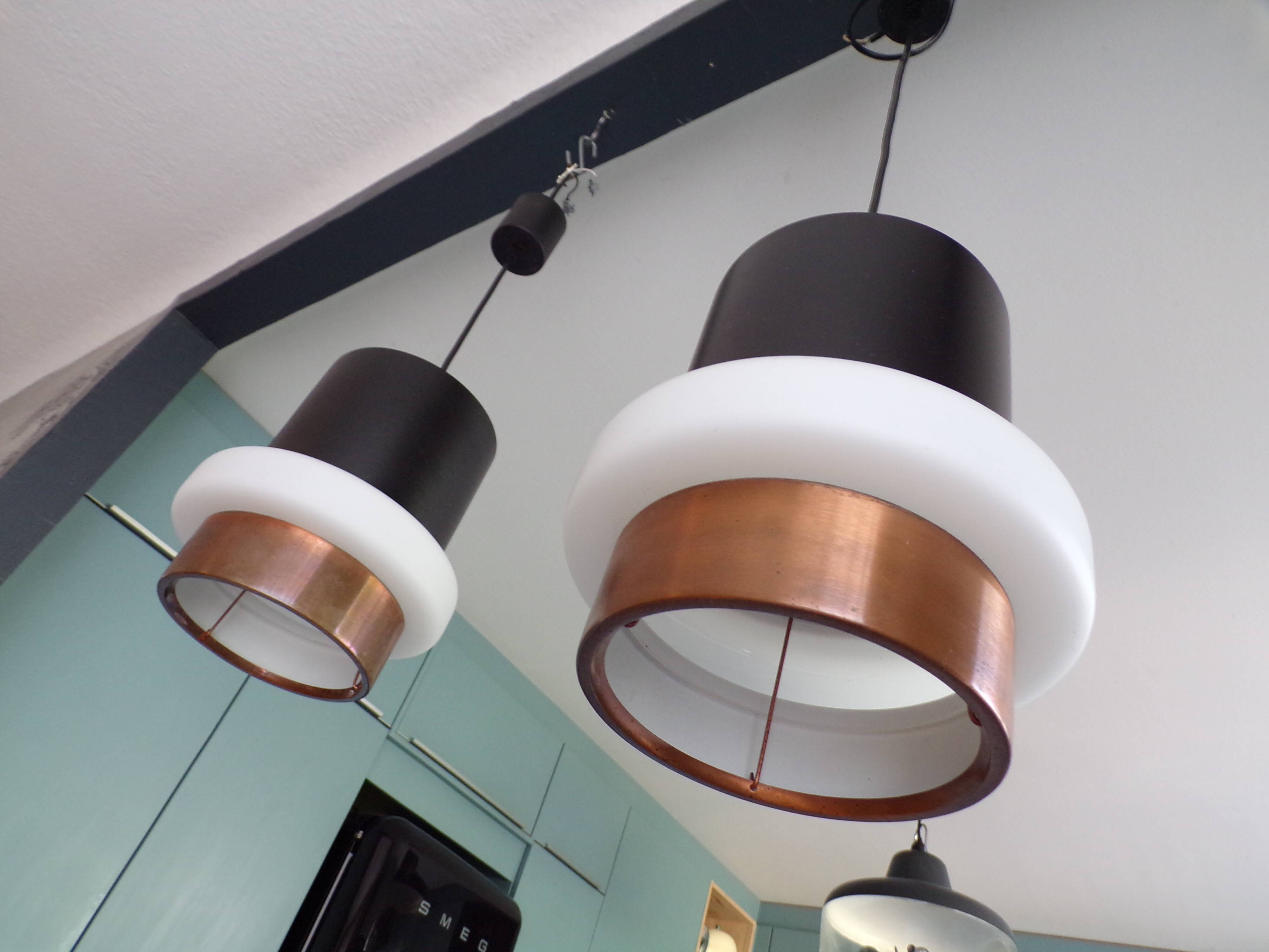 2 Locarno pendant lights by Louis Kalff for Philips