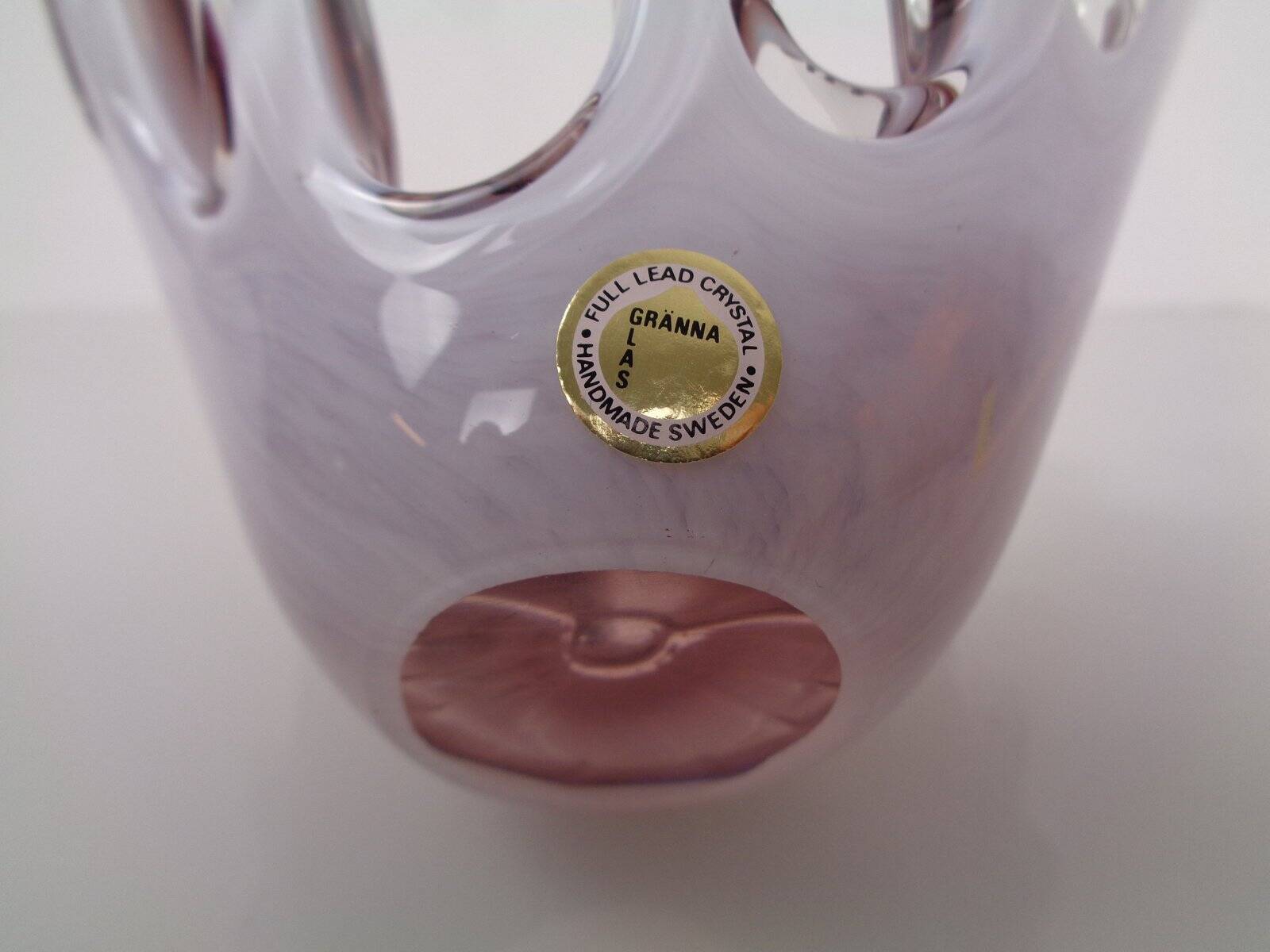 Handmade crystal glass bowl from Gränna Glas, Sweden, 1970s