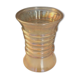 Vase pink iridescent glass