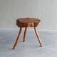 Table d'appoint en bois d'orme français vintage