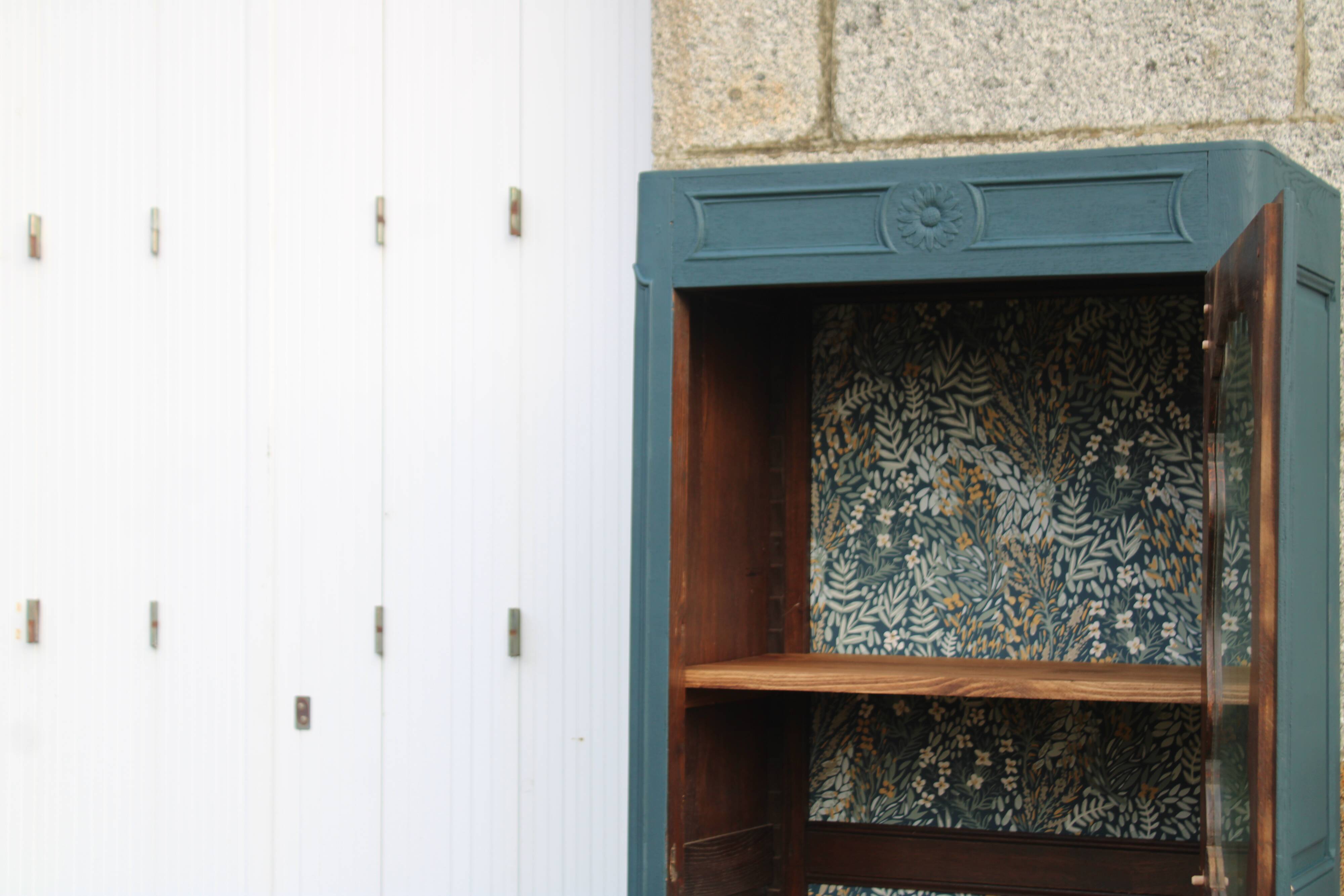 Renovated antique display cabinet