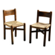 Pair of Méribel chairs by Charlotte Perriand, vintage edition BCB, circa 1950.