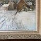 Large oil on canvas signed by Victor Zolnierowicz – Snowy landscape in